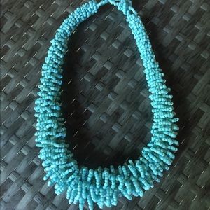 Turquoise beaded choker necklace
